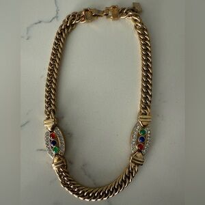 Pierre Balmain Gold Necklace with Jewel Tones